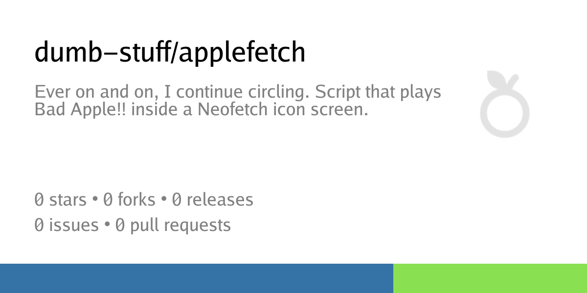 dumb-stuff/applefetch: Ever on and on, I continue circling. Script that ...